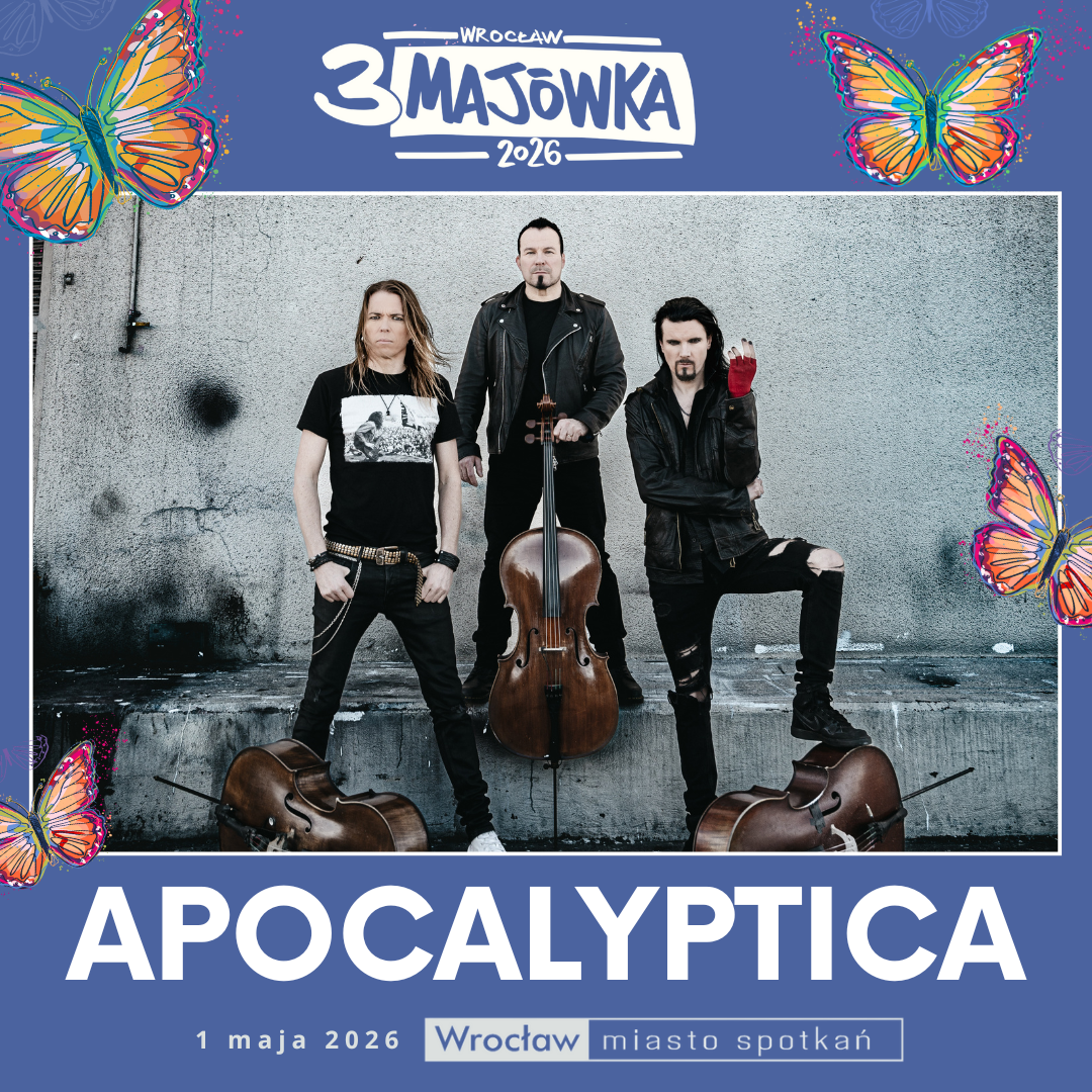 APOCALYPTICA zagra na festiwalu 3-MAJÓWKA 2026 we Wrocławiu! post thumbnail image
